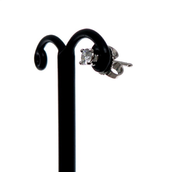 TIFFANY Silver Diamond Earrings - Picture 4 of 8